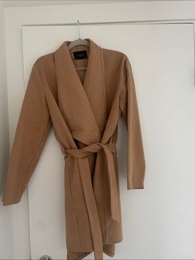 Women's Shawl-Collar Belted Robe in Camel